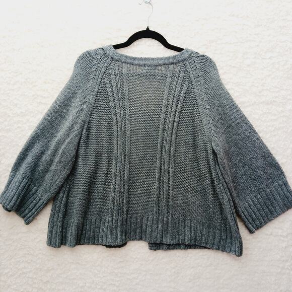Sweater Cardigan 1X Gray Alpaca Knit Quiet Luxury Heritage Classic Old Money - Picture 2 of 9
